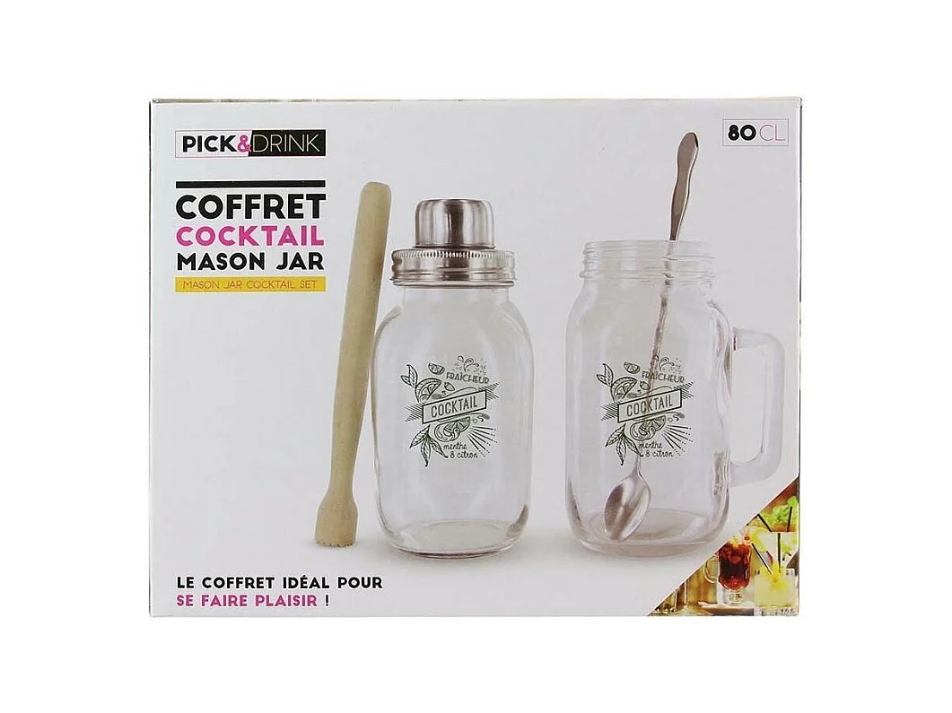 Cocktailbox Mason jar Utensilien und Rezepte