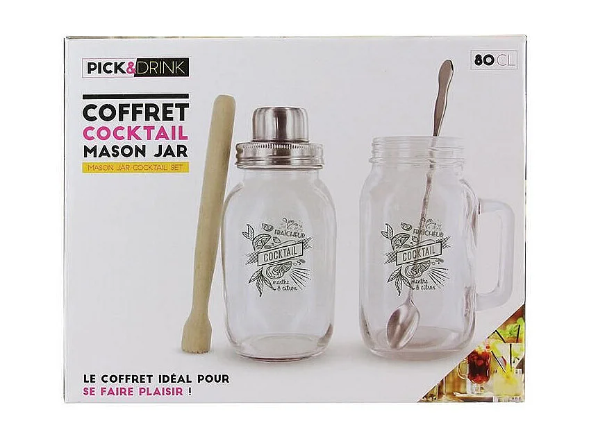 Cocktailbox Mason jar Utensilien und Rezepte
