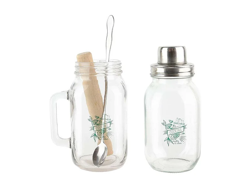 Cocktailbox Mason jar Utensilien und Rezepte