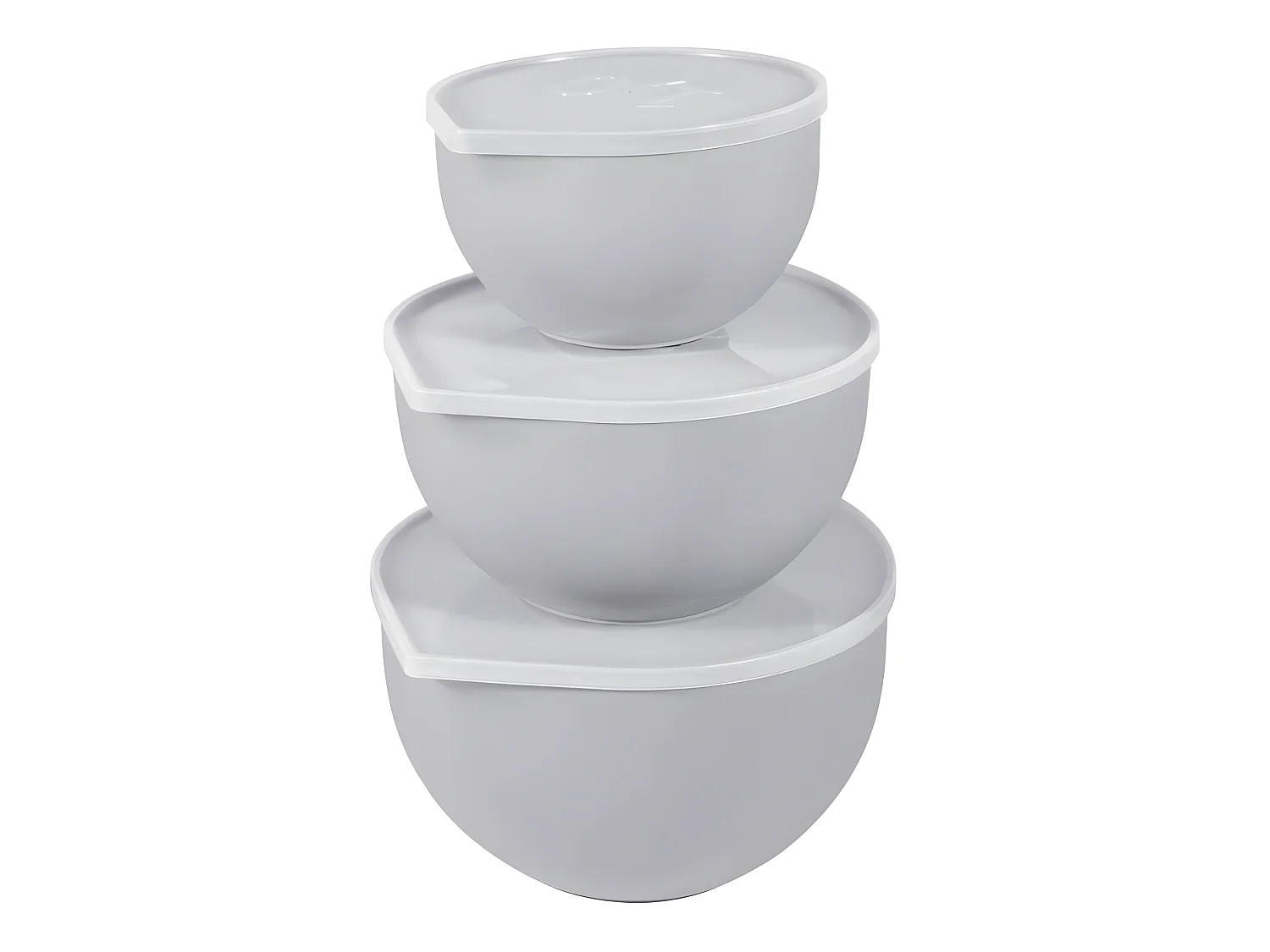 Lot de 3 Bols Pâtissiers "Couvercles" 24cm Gris