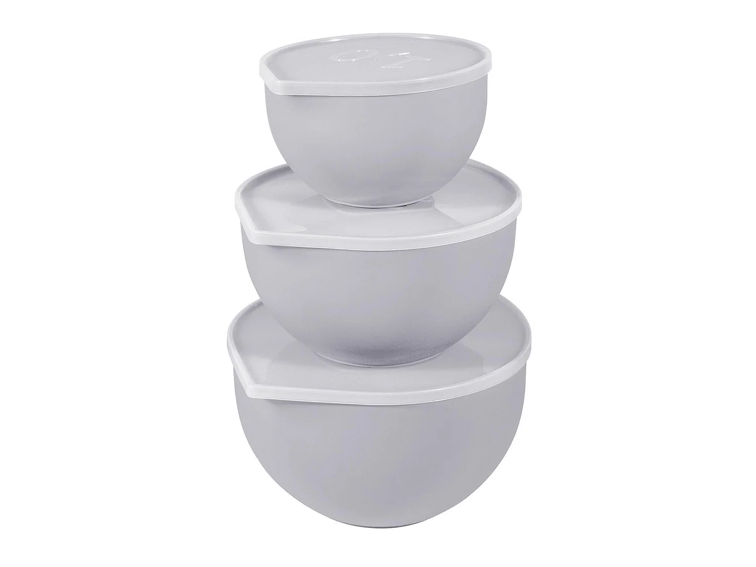 Lot de 3 Bols Pâtissiers "Couvercles" 24cm Gris