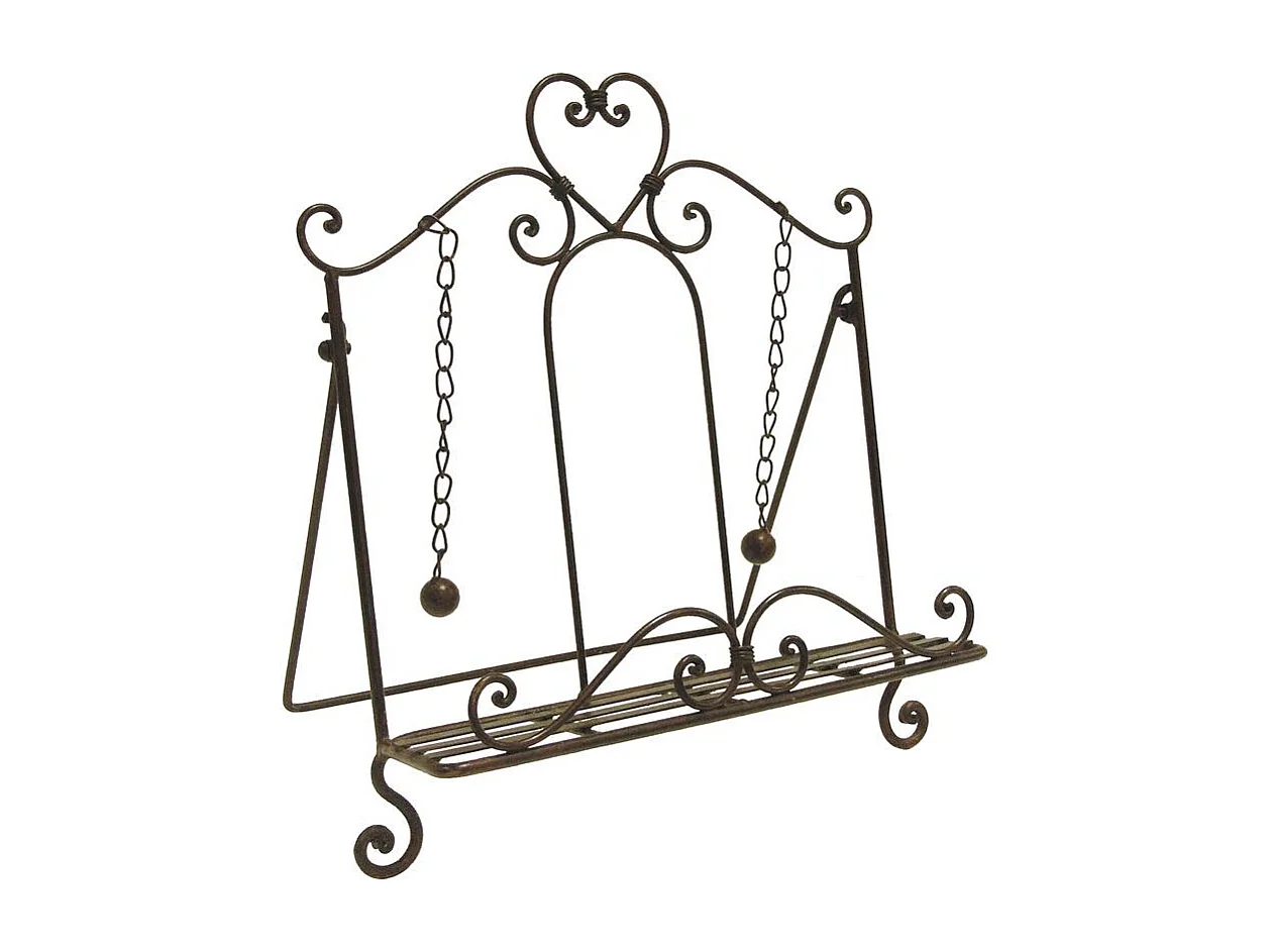 Leggio da cucina in metallo laccato color ruggine