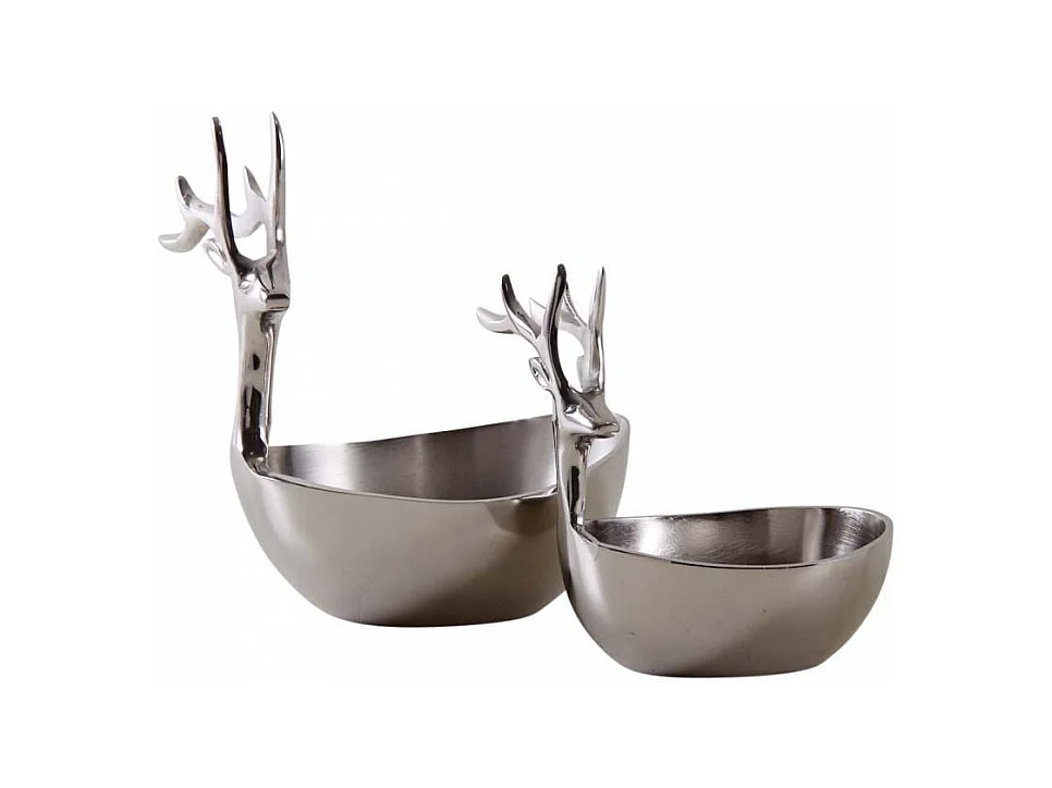 Corbeilles cerf en aluminium (Lot de 2)