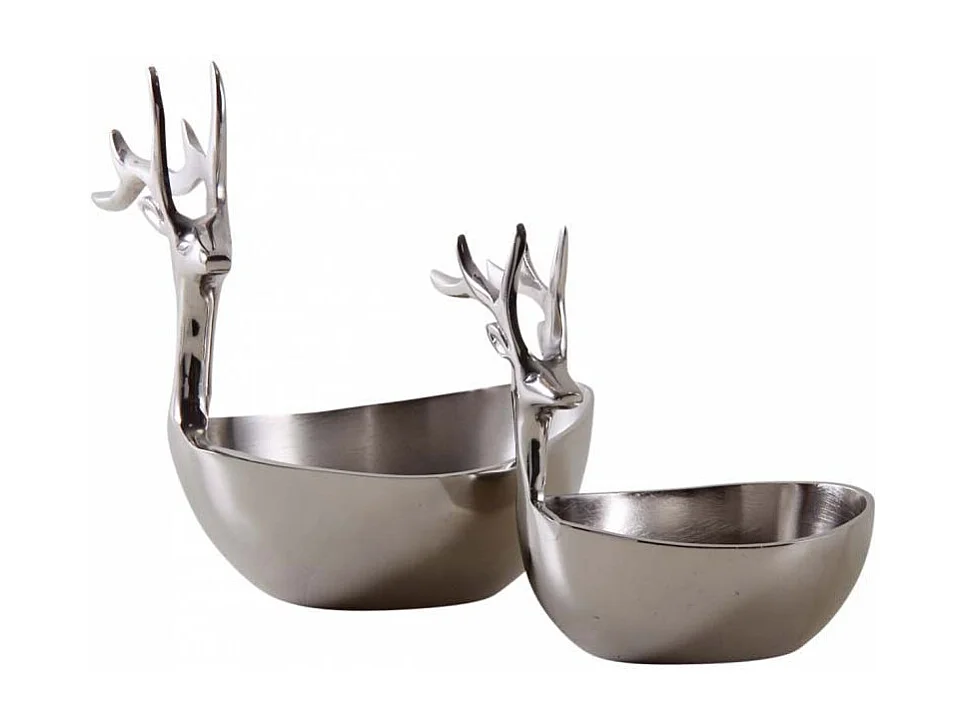Corbeilles cerf en aluminium (Lot de 2)