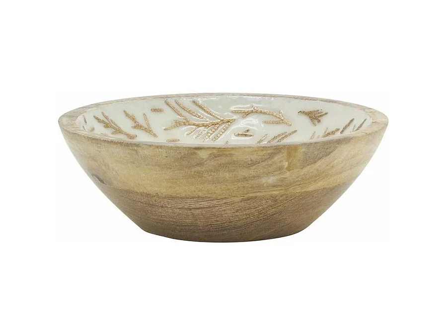 Corbeille en manguier déco fougères Diamètre 18 cm