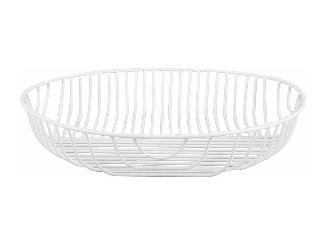 Corbeille à fruits en métal Crossways Blanc mat