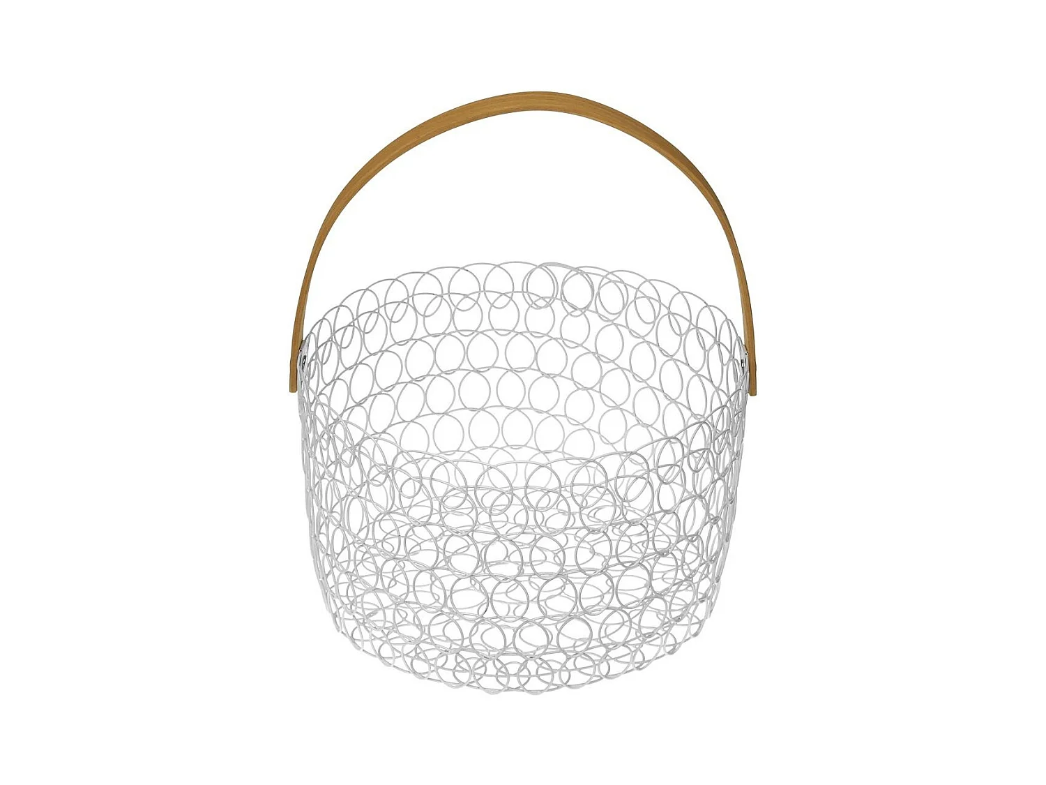 Corbeille à fruits ronde fil métallique 24 cm Blanc