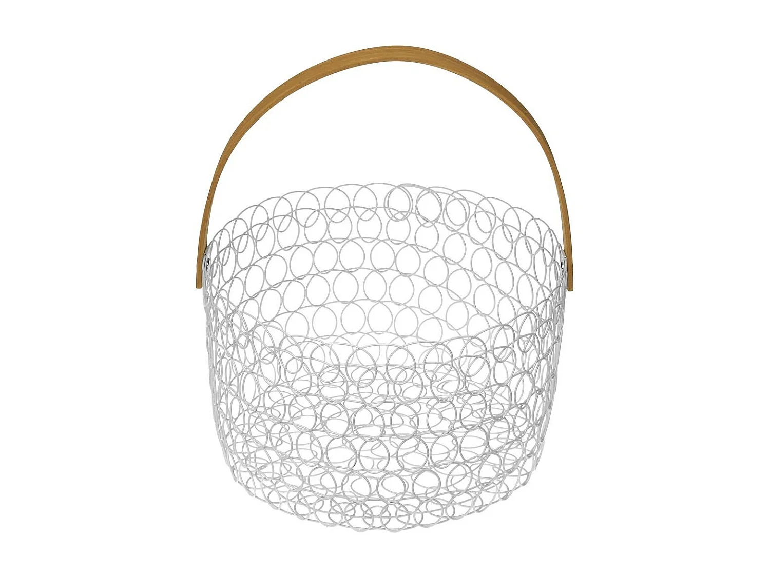 Corbeille à fruits ronde fil métallique 24 cm Blanc