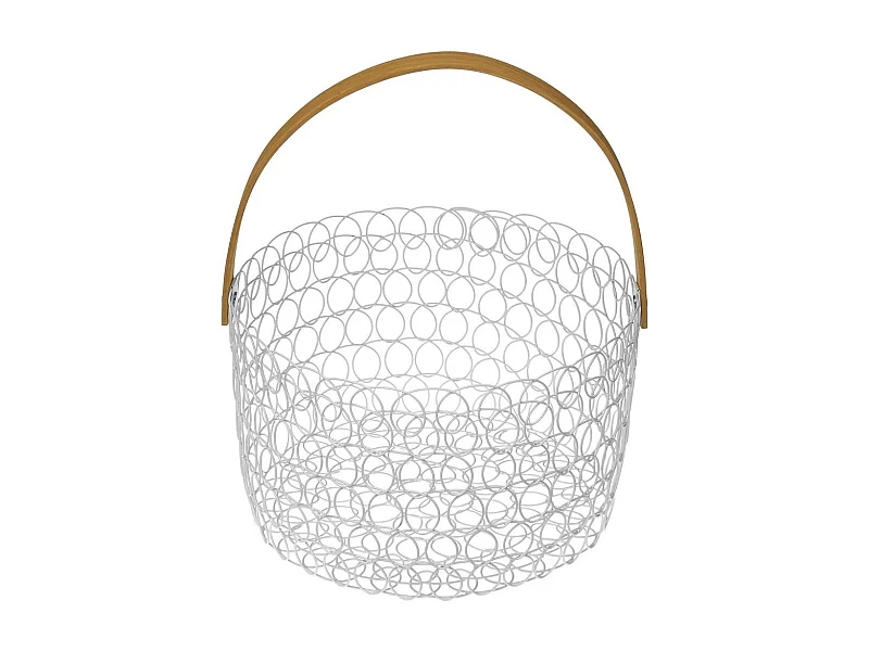 Corbeille à fruits ronde fil métallique 24 cm Blanc