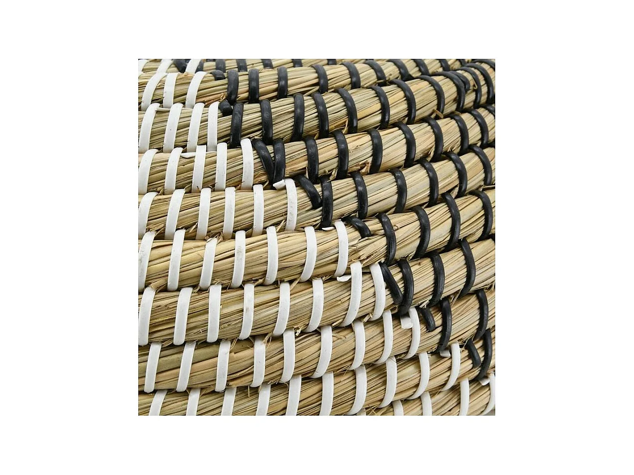 Corbeille à fruits en jonc naturel et teinté