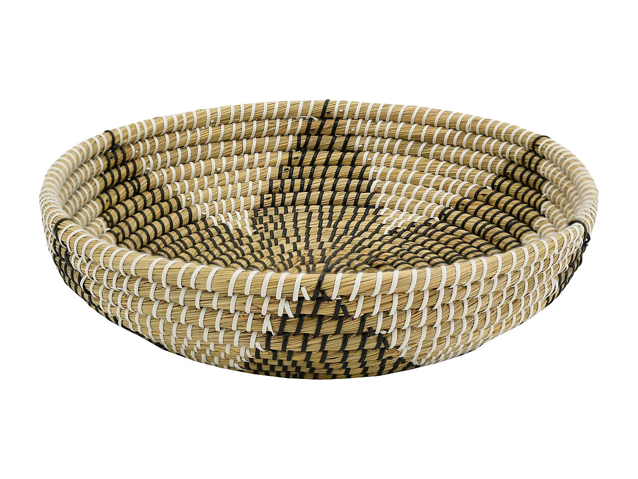 Cesto di frutta in giunco naturale e tinto