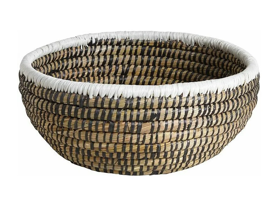 Obstschalen aus beide ungefärbter und gefärbter Binse (3-stück)