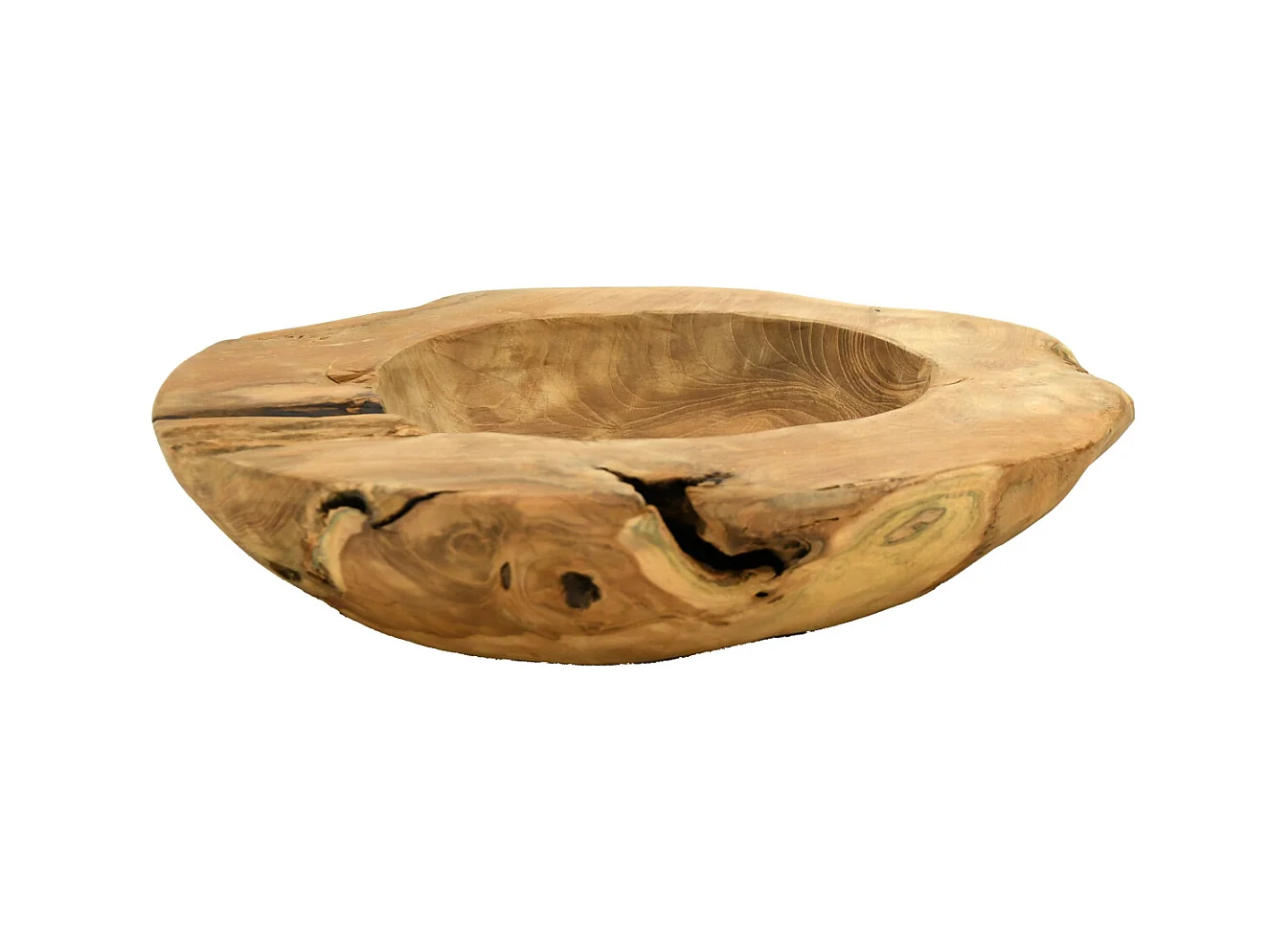 Corbeille en teck recyclé 40 cm