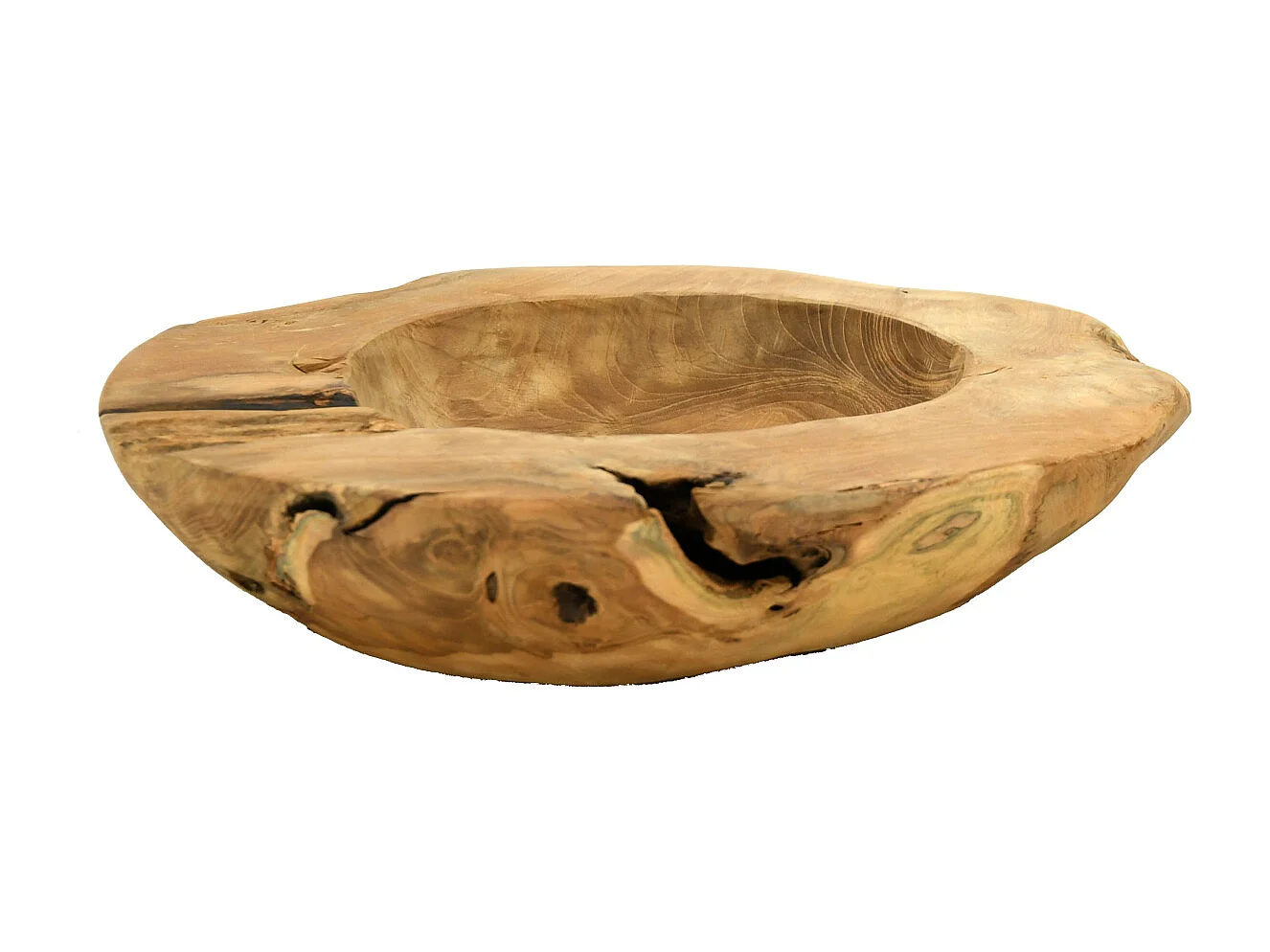 Corbeille en teck recyclé 40 cm