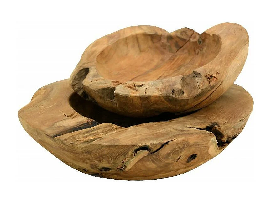 Corbeille en teck recyclé 40 cm