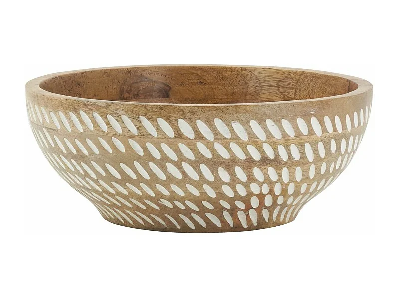 Corbeille en manguier gravé