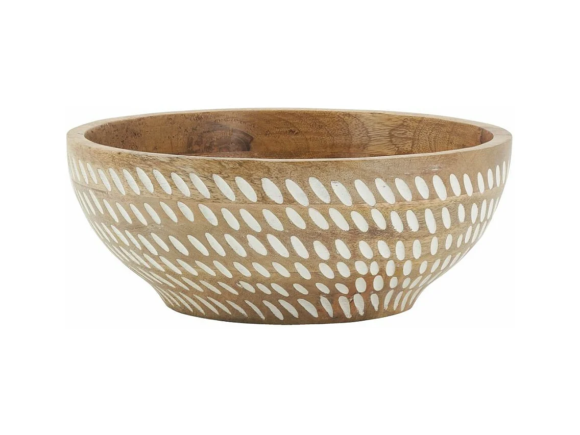 Corbeille en manguier gravé