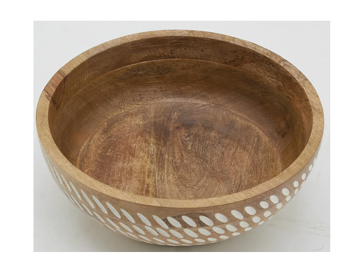 Corbeille en manguier gravé