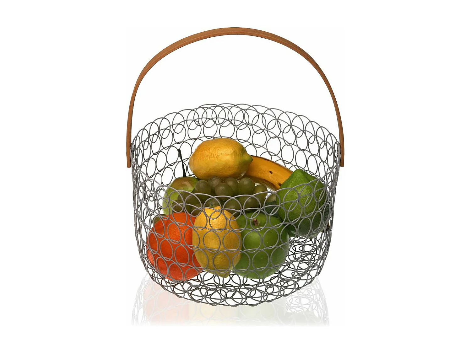 Cesta de fruta redonda de alambre de 24 cm