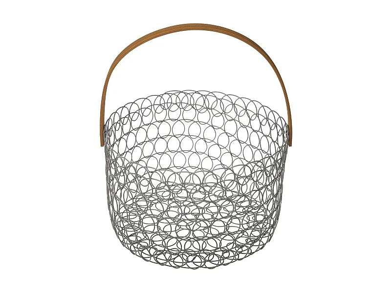 Cesta de fruta redonda de alambre de 24 cm