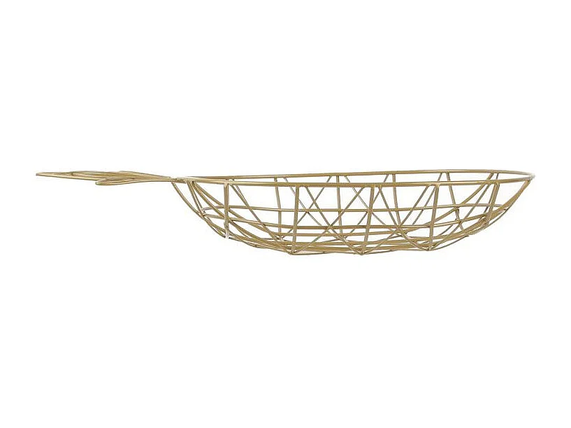 Cesta de alambre con forma de piña dorada