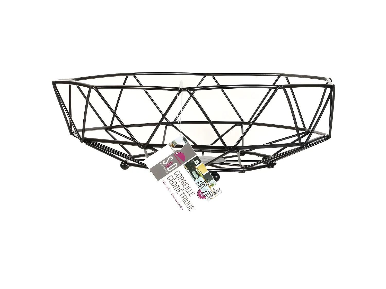 Corbeille à Fruits "Forme Géométrique" 28cm Noir
