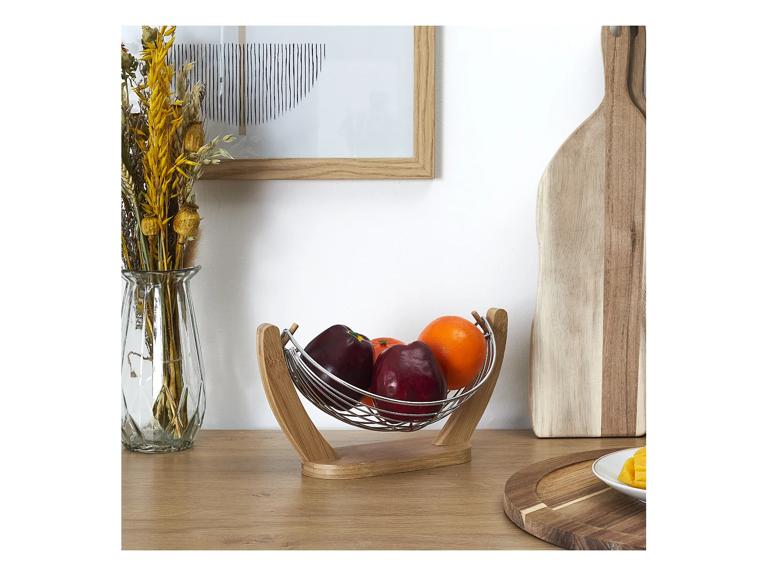 Corbeille A Fruits Balancelle Marron, Argent