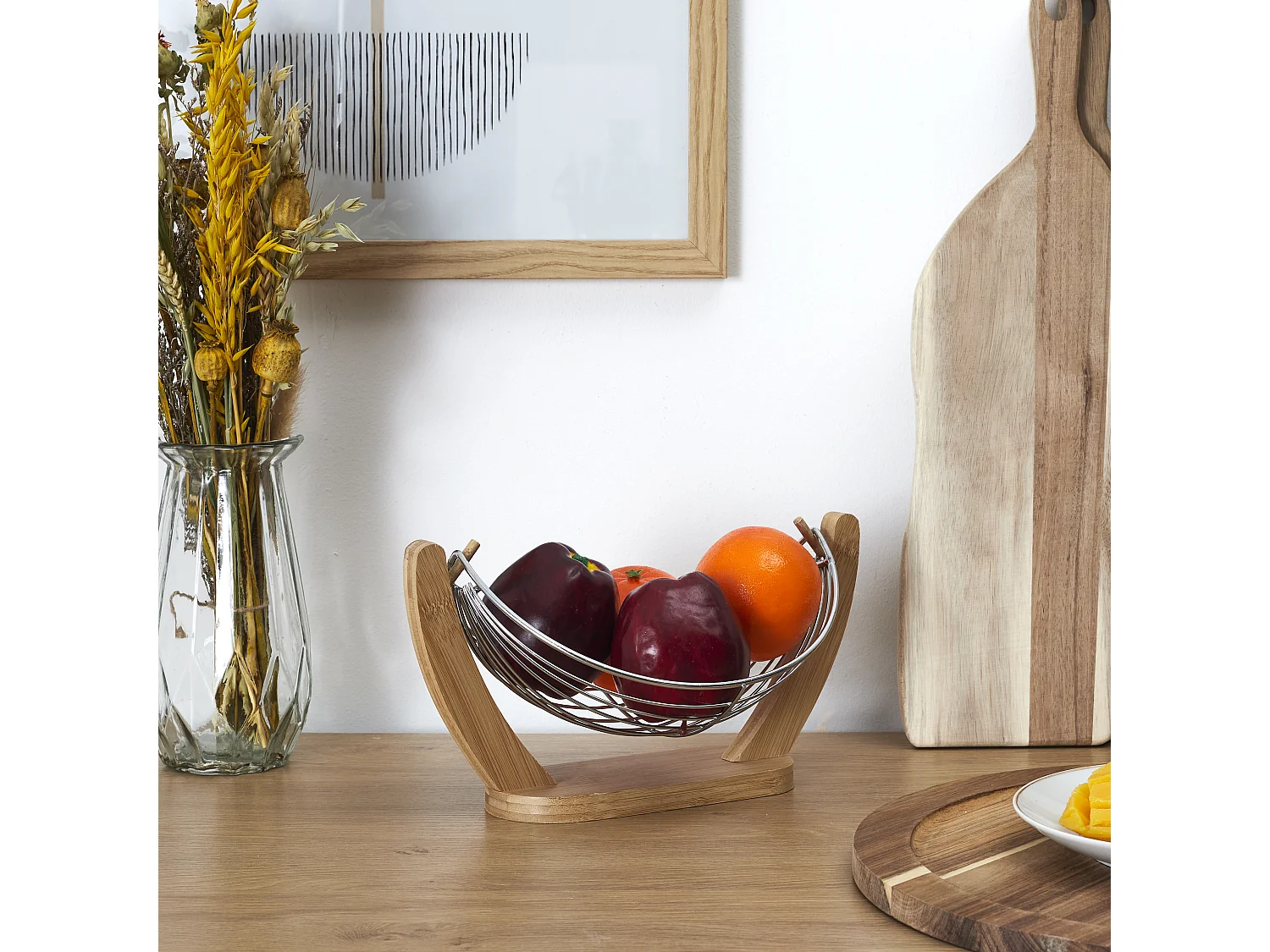 Corbeille A Fruits Balancelle Marron, Argent