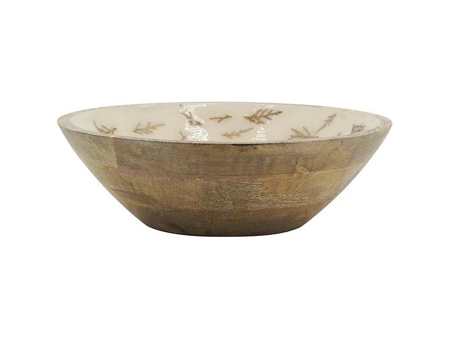 Corbeille en manguier déco fougères Diamètre 25 cm