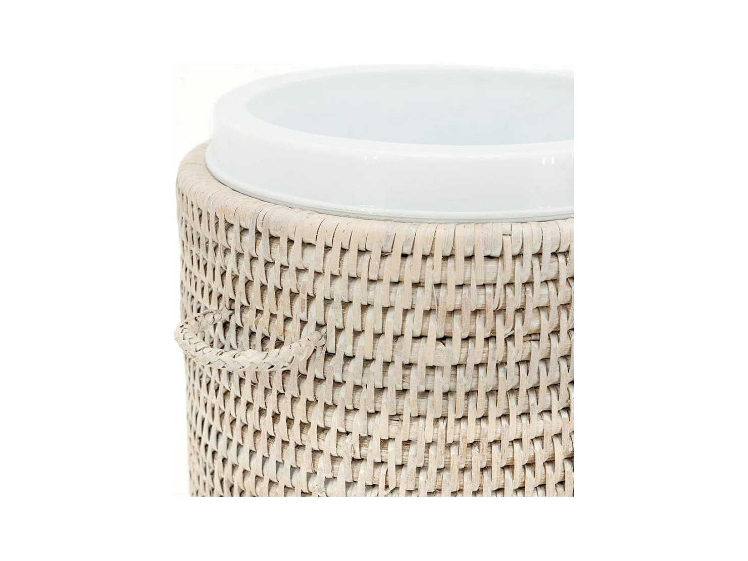 Seau à glace en rotin avec pince