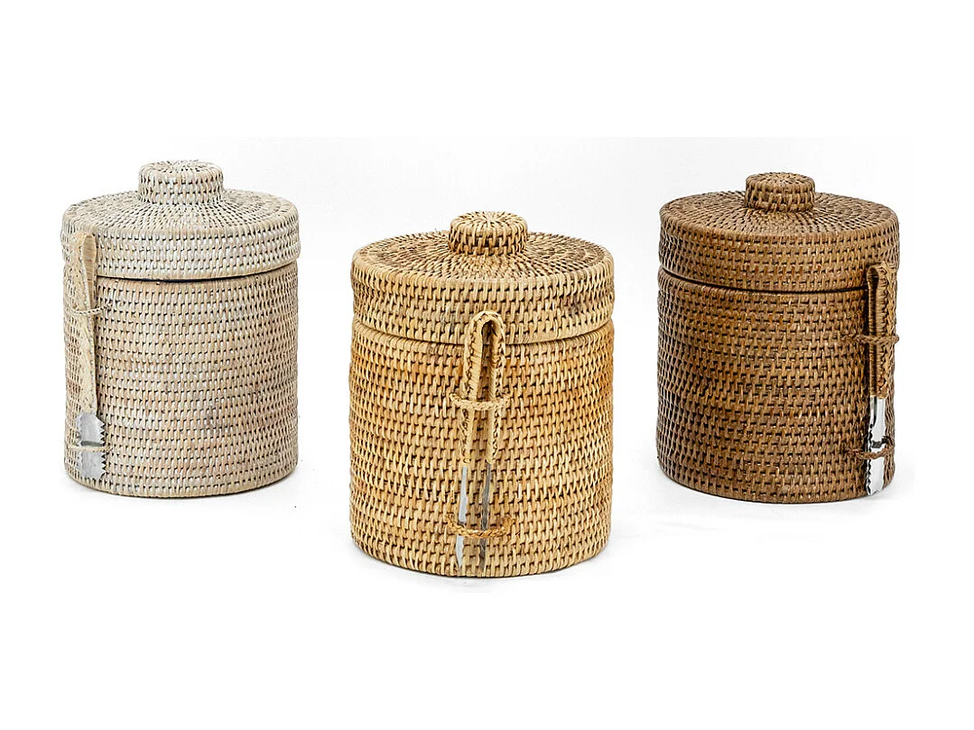 Cubitera de ratán con pinza