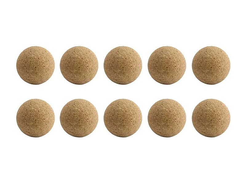 Lot de 10 Balles de Baby Foot "Liège" 3cm Naturel