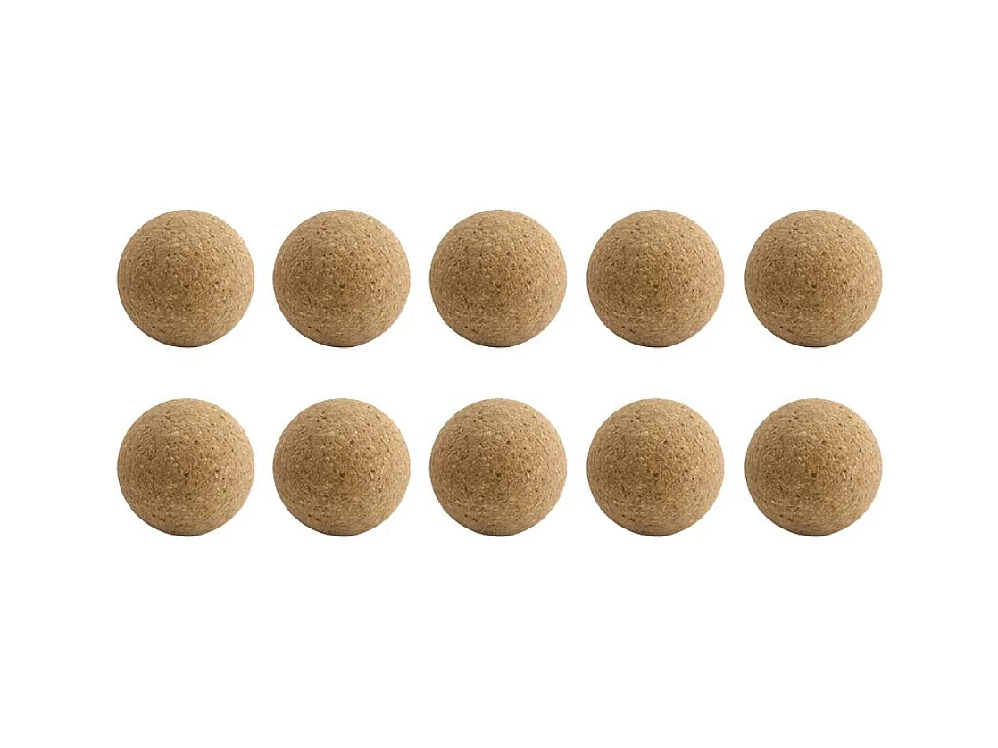 Lot de 10 Balles de Baby Foot "Liège" 3cm Naturel