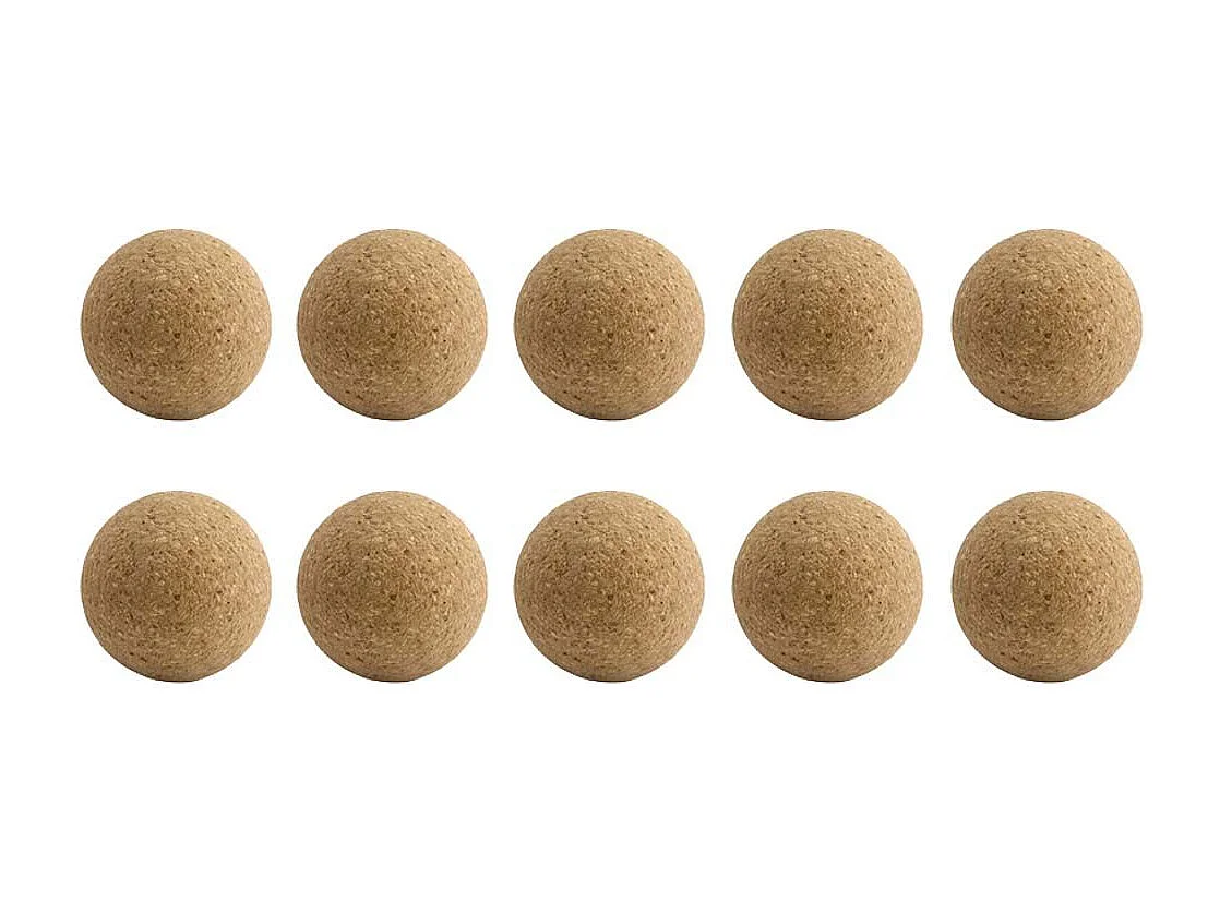 Lot de 10 Balles de Baby Foot "Liège" 3cm Naturel