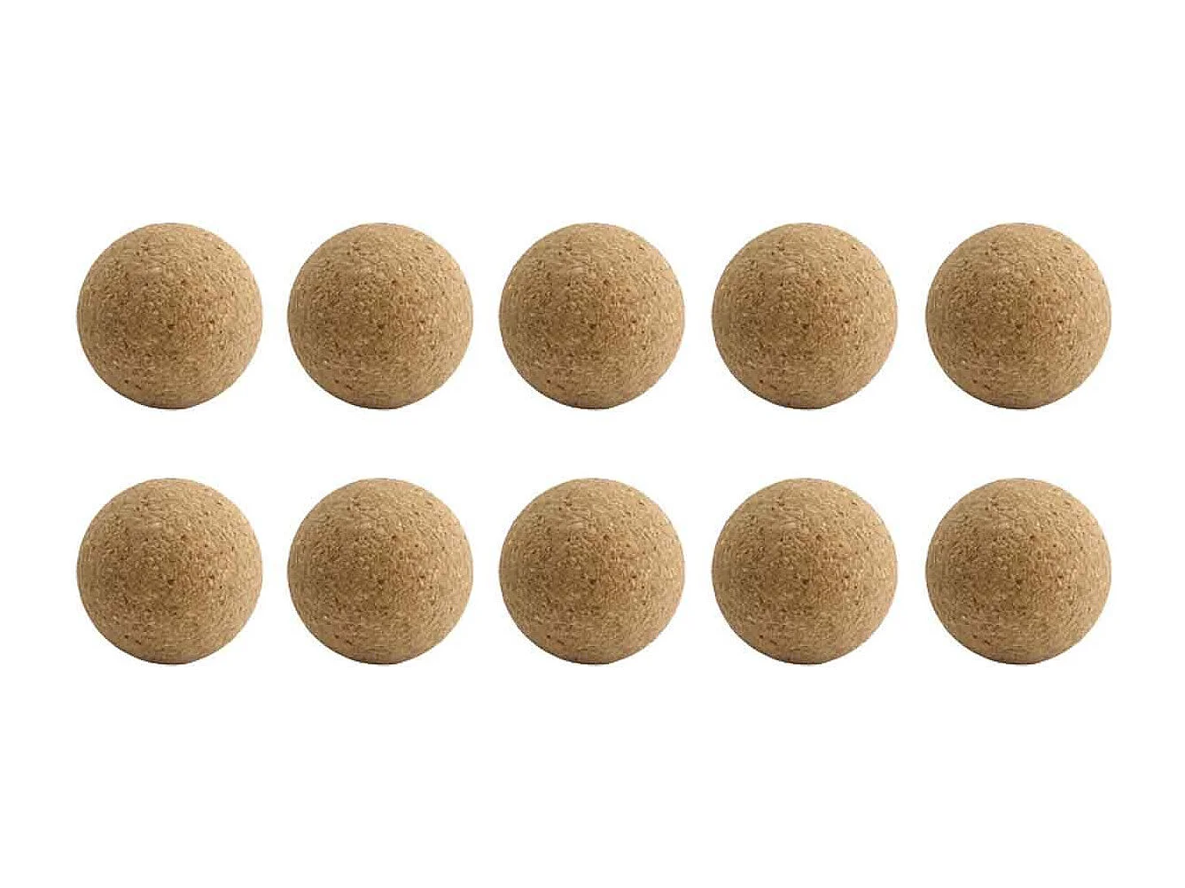 Lot de 10 Balles de Baby Foot "Liège" 3cm Naturel