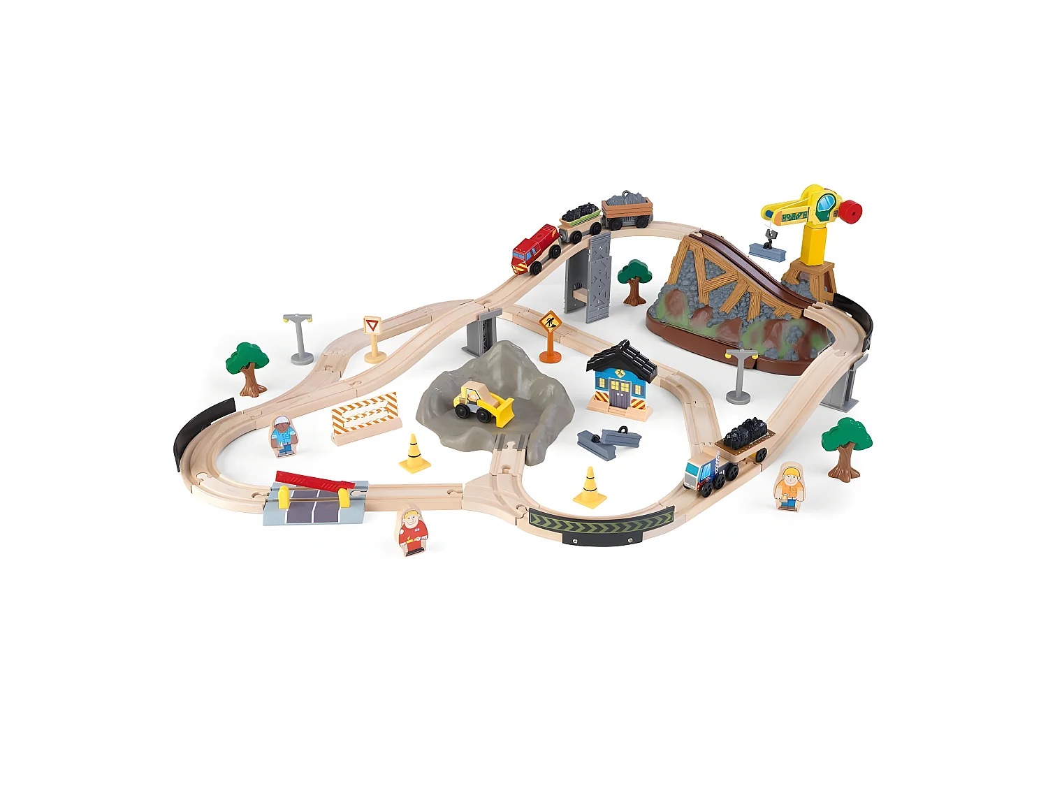 Circuit de train en bois enfant Bucket top