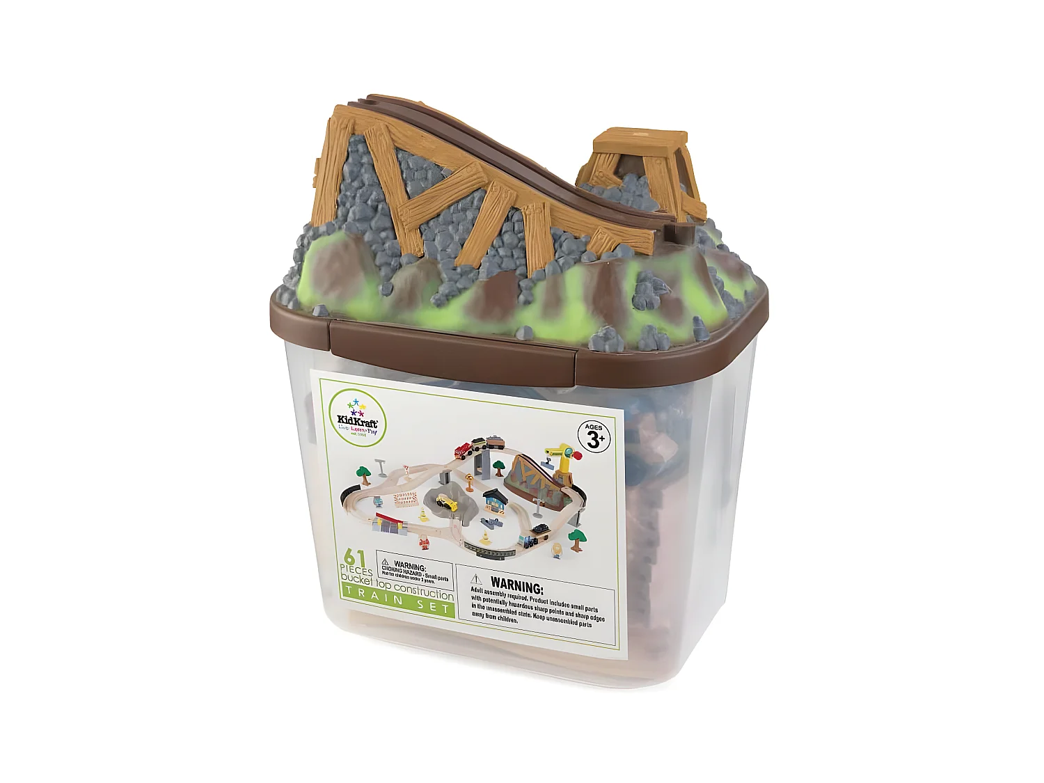 Circuit de train en bois enfant Bucket top