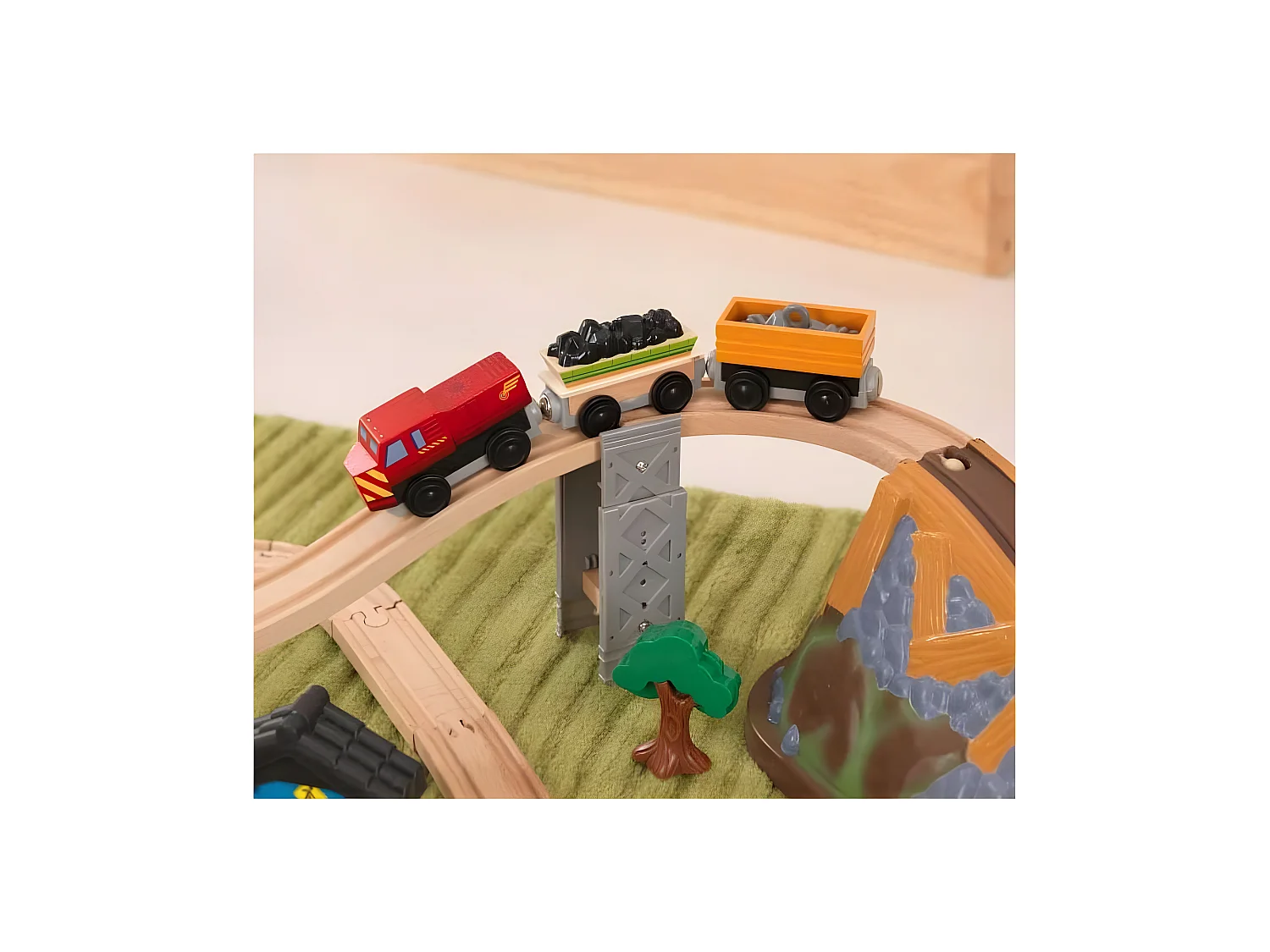 Circuit de train en bois enfant Bucket top