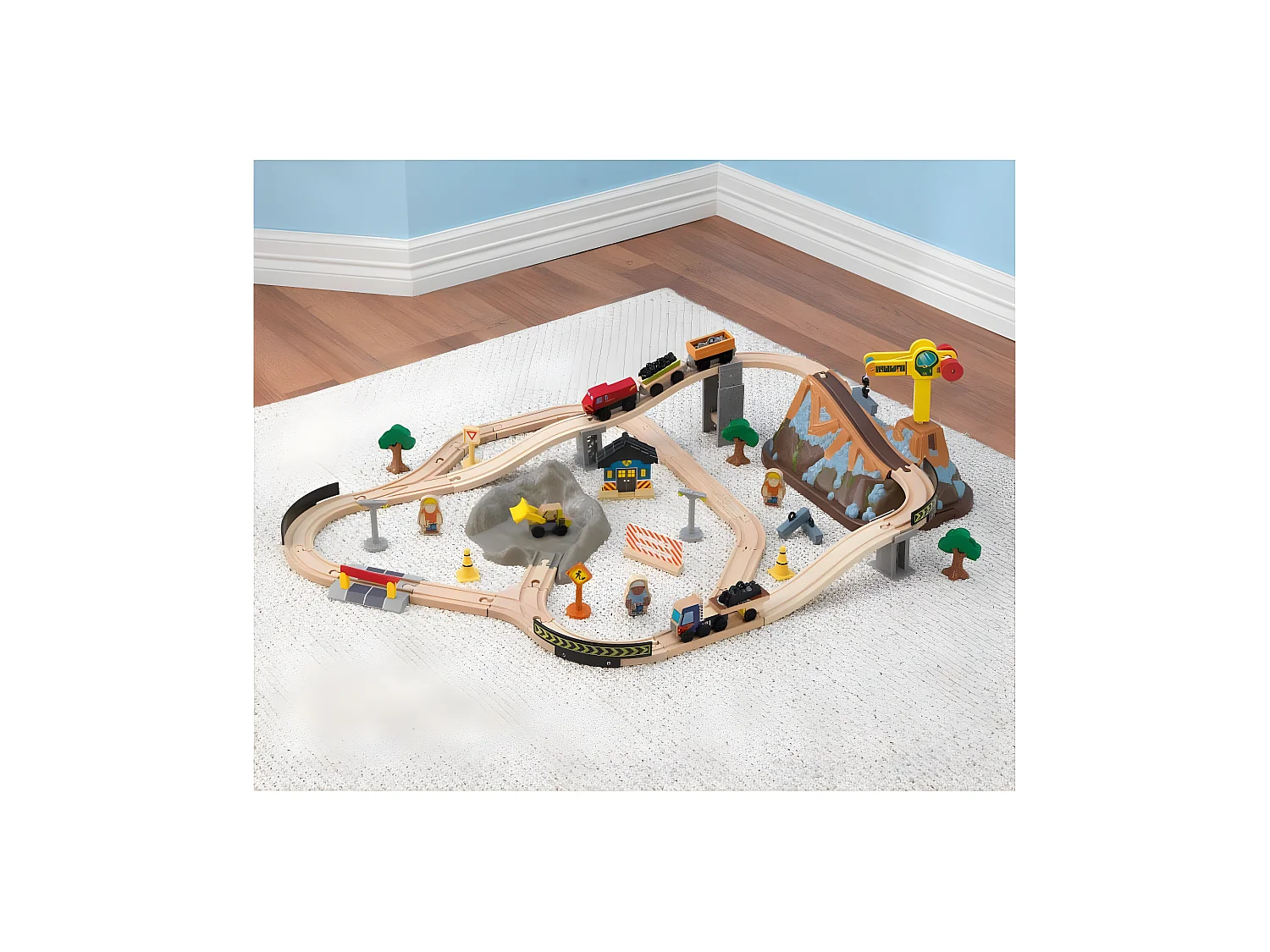 Circuit de train en bois enfant Bucket top