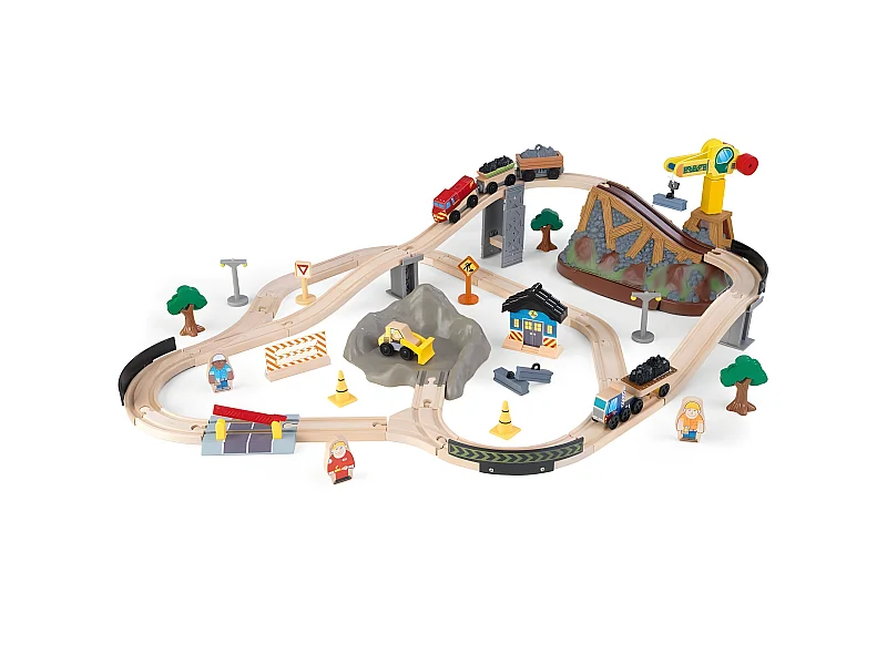 Circuit de train en bois enfant Bucket top