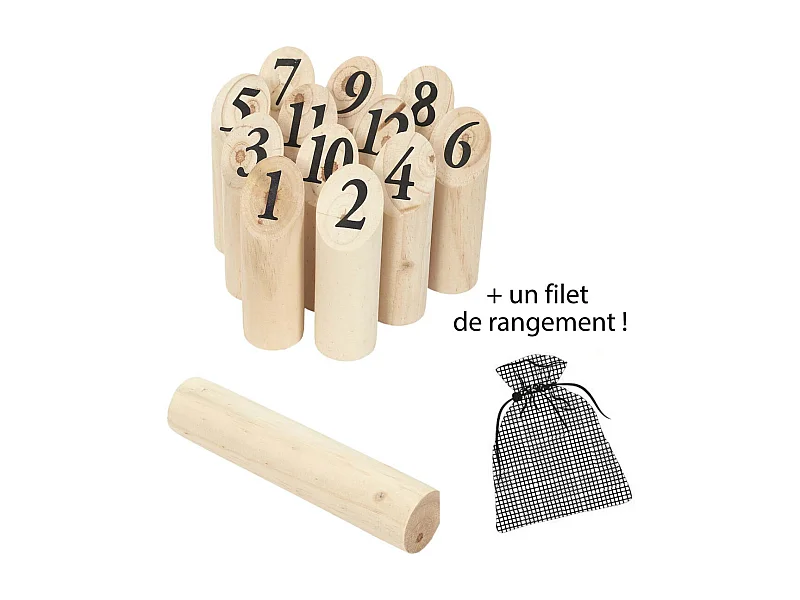 JEU DE QUILLES EN BOIS NORDIQUE M6
