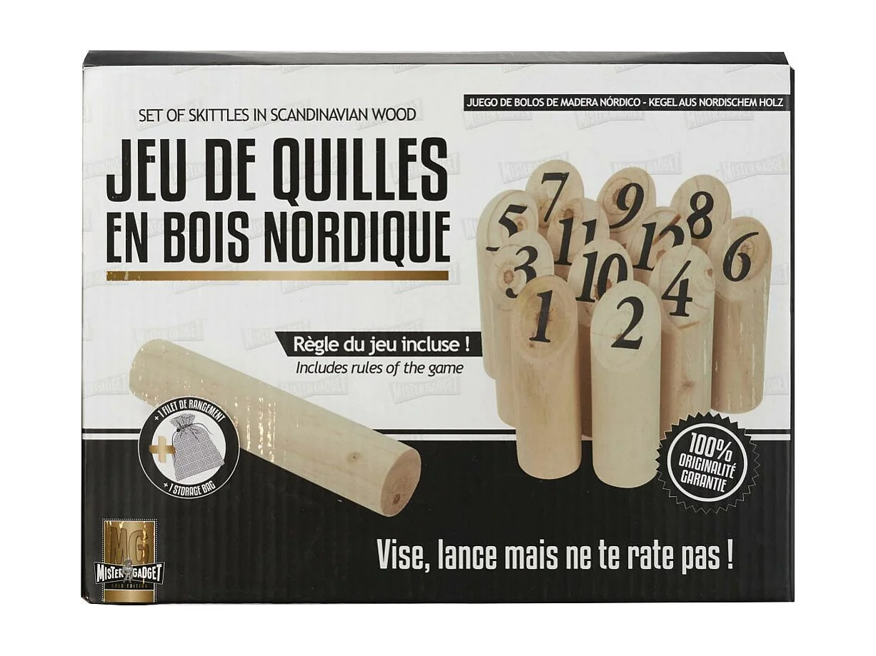 JEU DE QUILLES EN BOIS NORDIQUE M6
