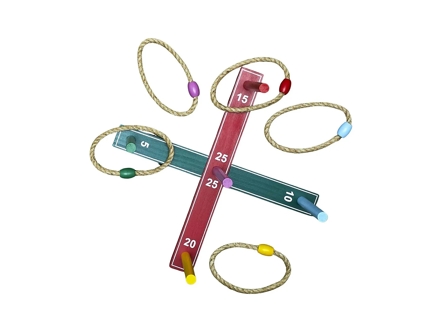 Jeu Exterieur Lancer Anneaux Bleu, Rose, Marron