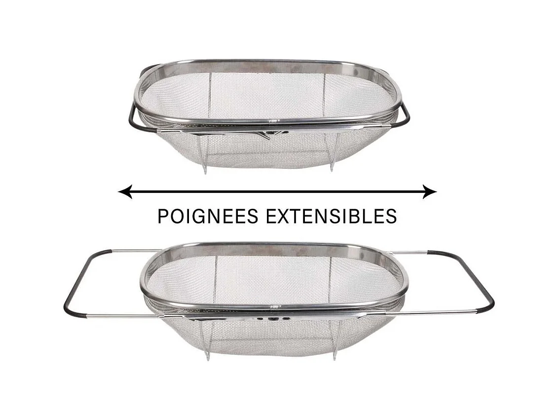 Colino con Manici Estensibili in Acciaio Inossidabile - Taglia Regolabile per Lavello