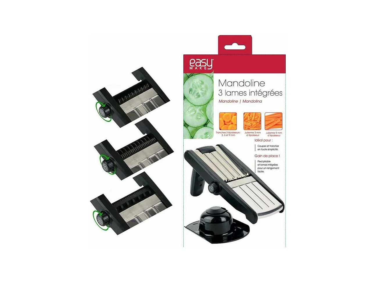 Mandoline avec lames en acier inoxydable