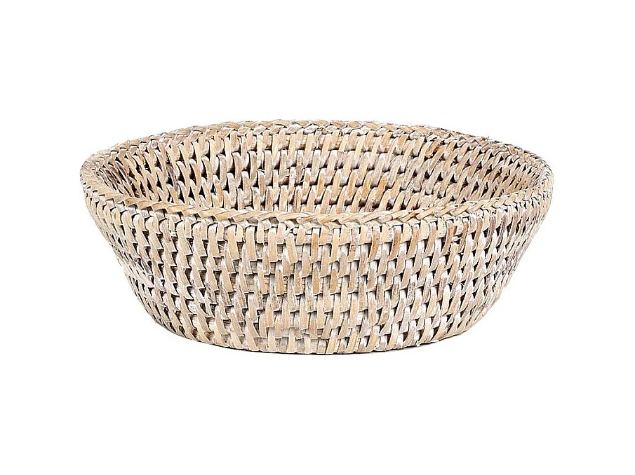 Corbeille à pain en rotin blanc