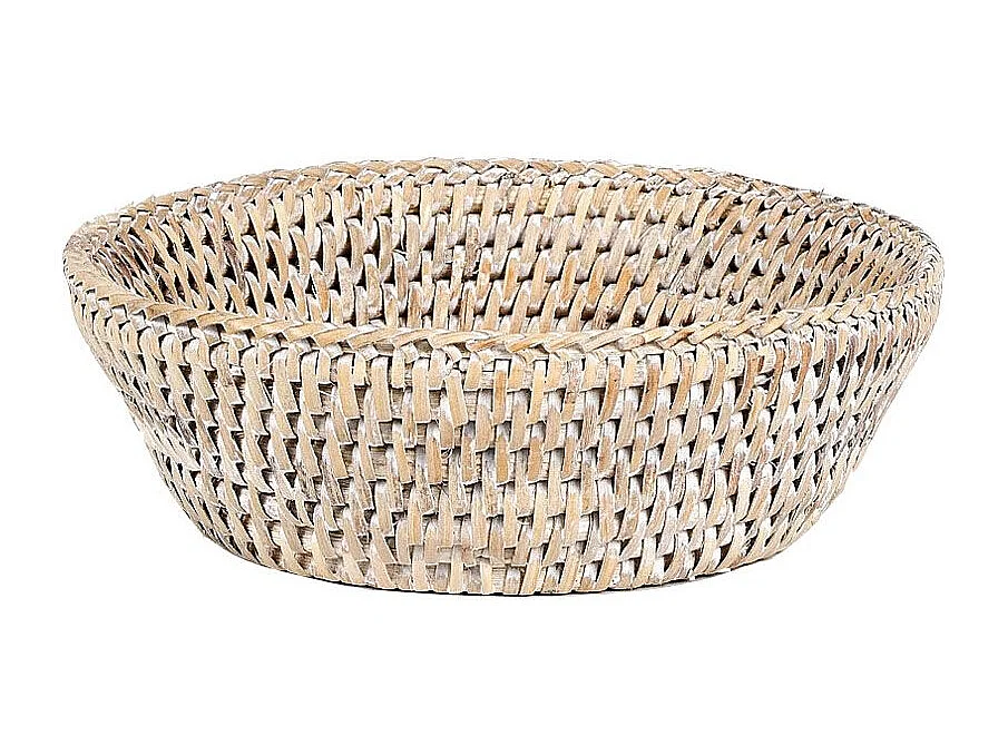 Corbeille à pain en rotin blanc