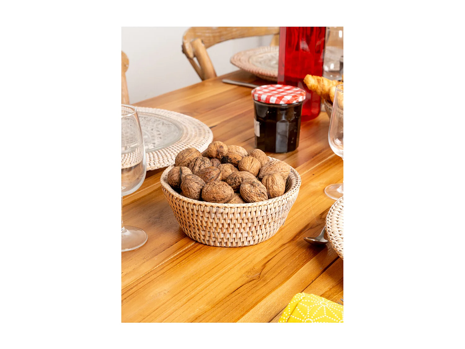 Corbeille à pain en rotin blanc