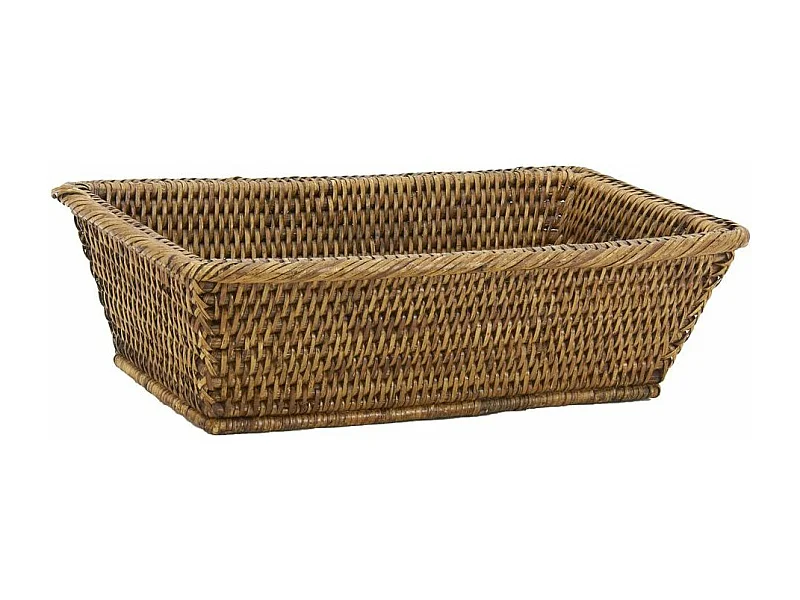 Corbeille rectangulaire en rotin antique