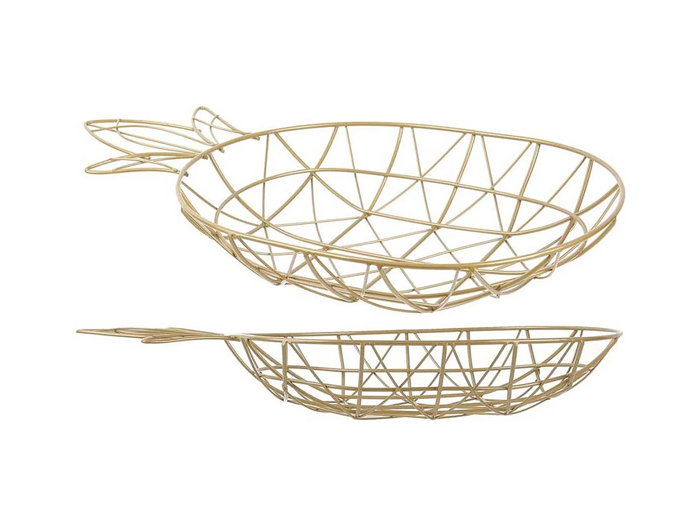 Corbeille filaire ananas doré (Lot de 2)